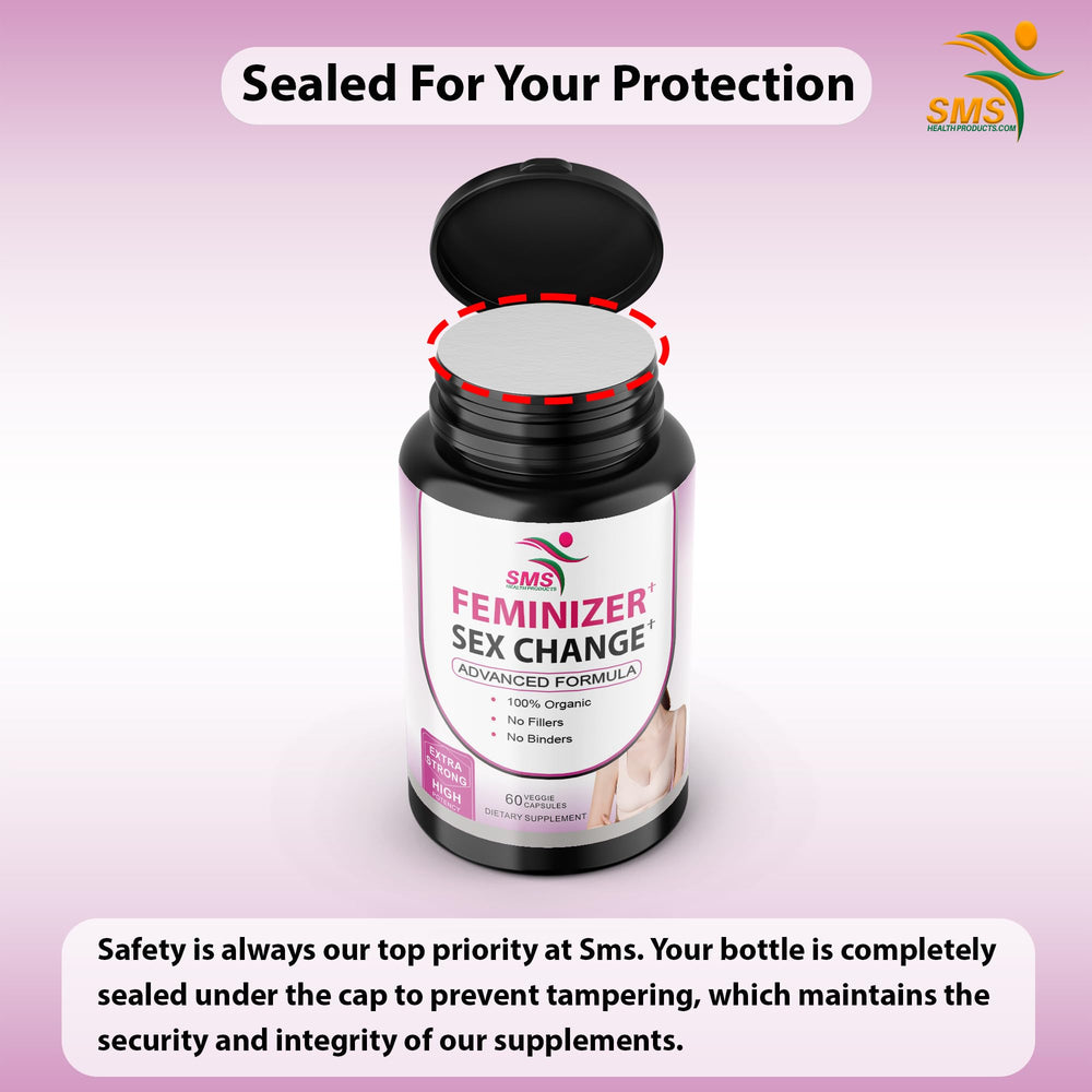 SMSHEALTHPRODUCTS Feminizer label detail highlighting ingredients.