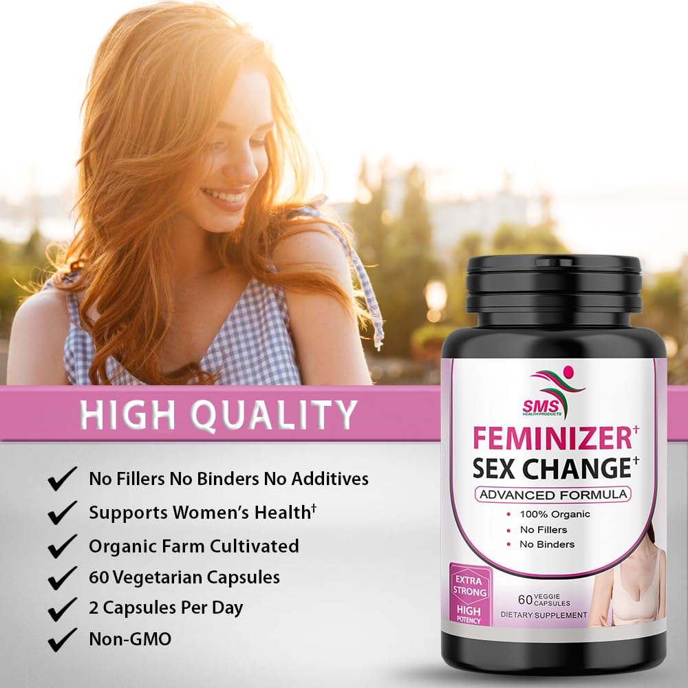 SMSHEALTHPRODUCTS Feminizer packaging display for online shoppers.