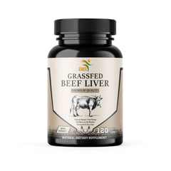 SMS Health Products grass-fed beef liver capsules bottle front highlighting energy-support nutrients
