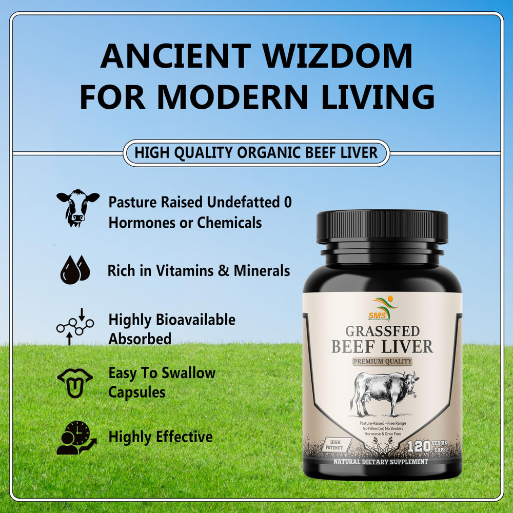 SMS Health Products bottle side showcases hormone-free GMO-free sourcing for clean capsules