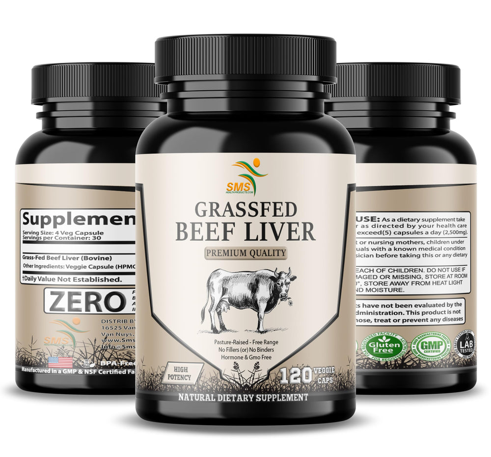 SMS Health Products foil-sealed bottle communicates freshness and product integrity