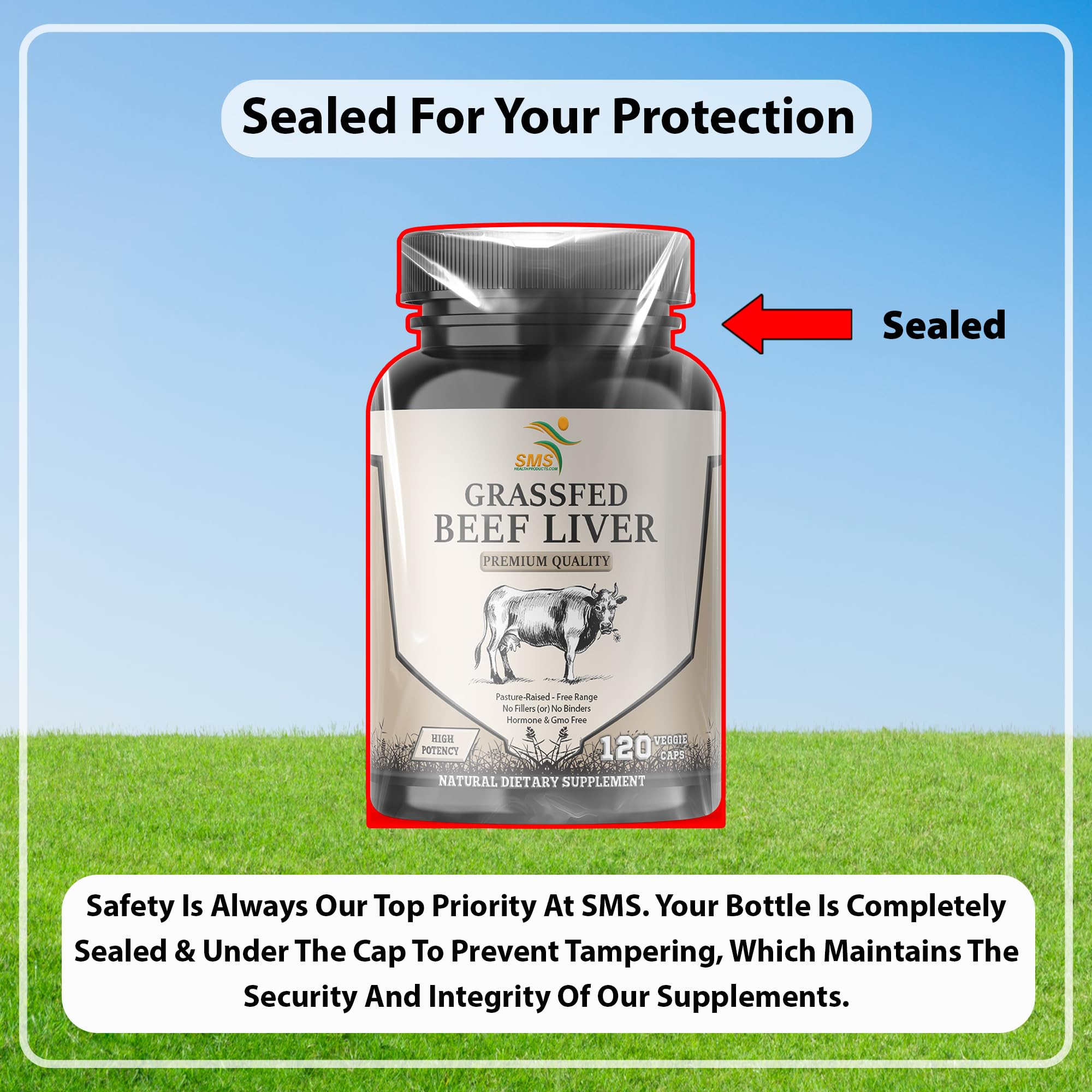 SMS Health Products bottle with spoon implies simple daily wellness routine