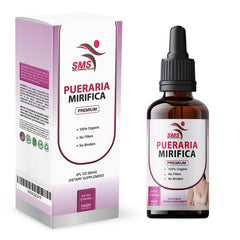 SMSHEALTHPRODUCTS Pueraria Mirifica Drops bottle front view; premium herbal tincture for daily wellness.