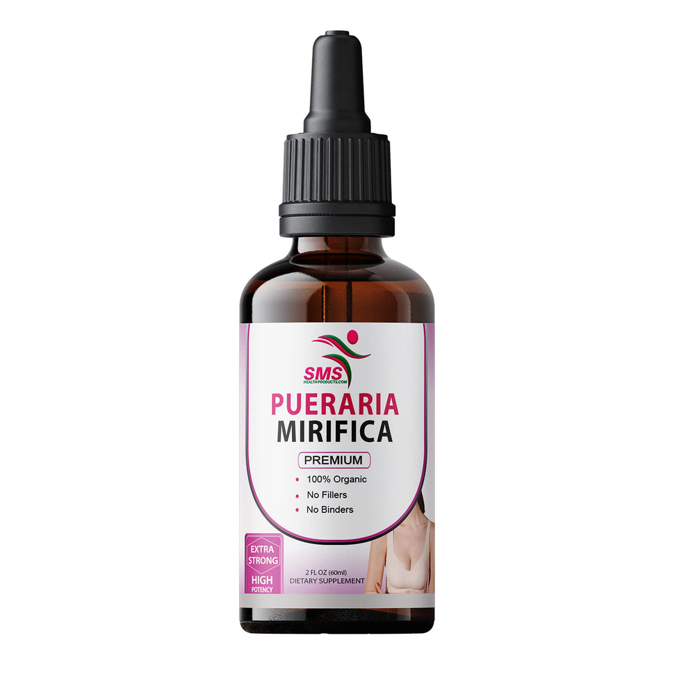 SMSHEALTHPRODUCTS Pueraria Mirifica Drops glass measure for precise dosing.
