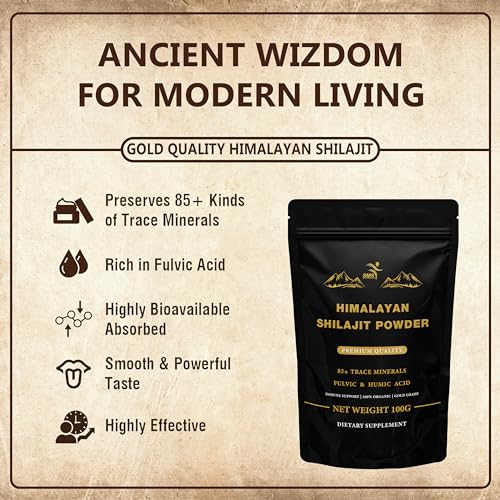 Scoop of SMSHEALTHPRODUCTS Shilajit powder ready for serving