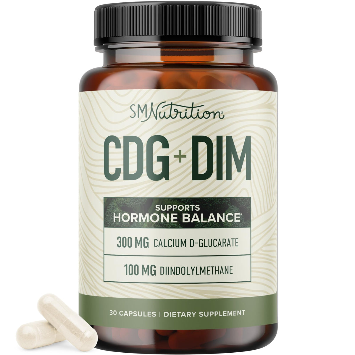 SMNutrition Calcium D-Glucarate-DIM bottle supporting estrogen balance and detox support