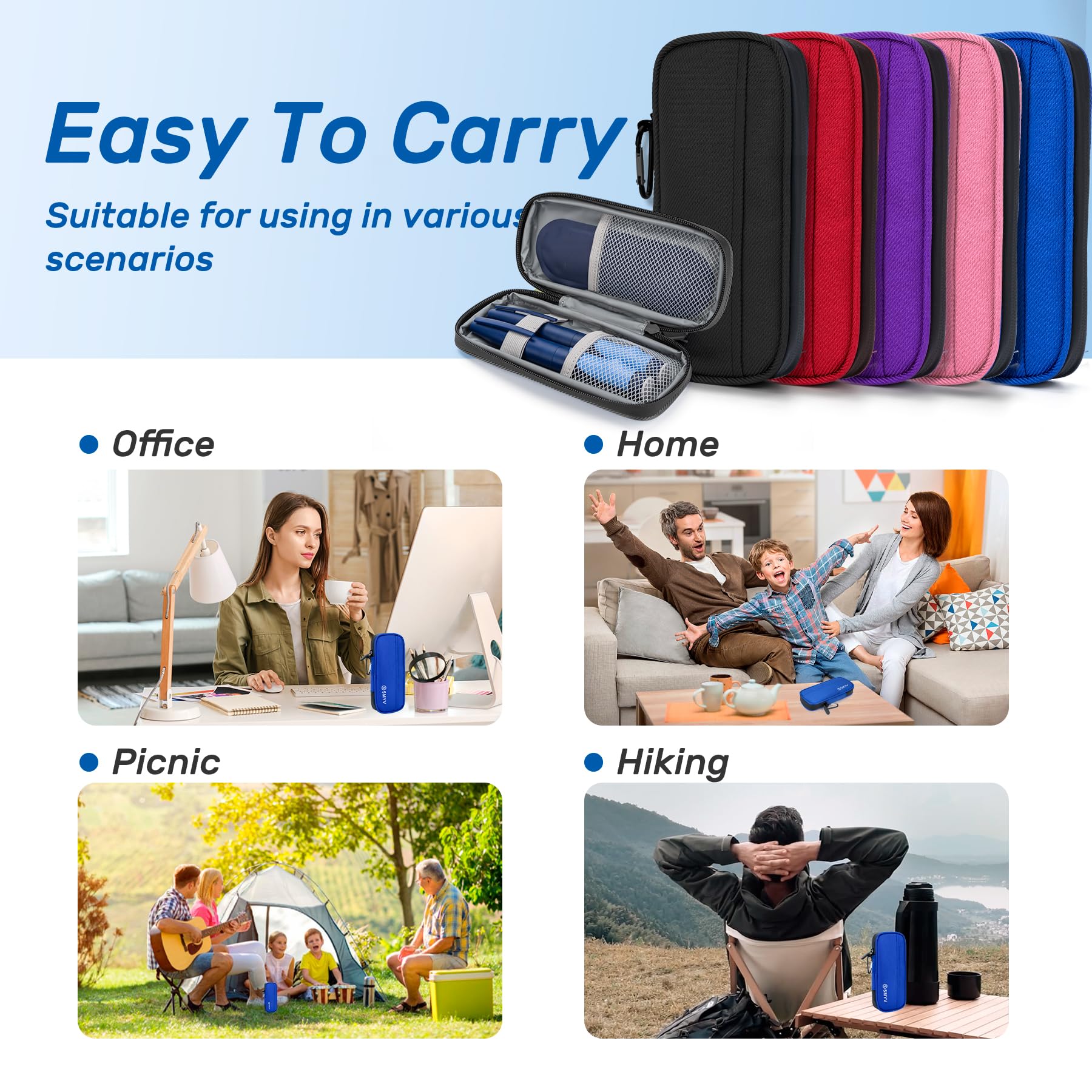 Carabiner incluido SMYV para sujetarlo fácilmente.
