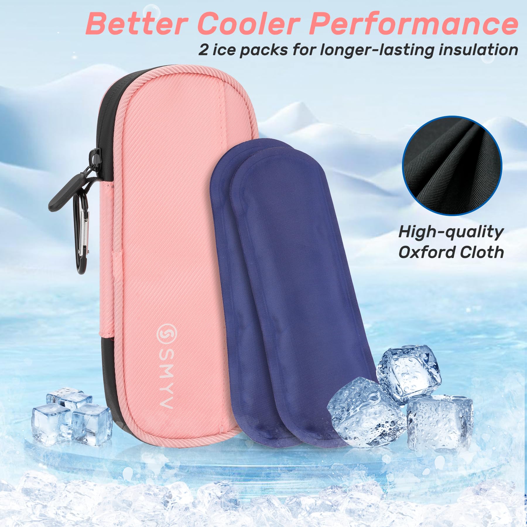 SMYV insulin travel case ice packs inside preserves cooling during transit