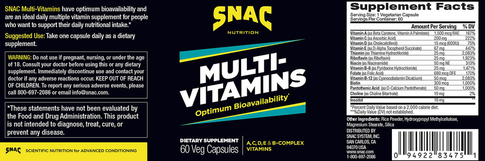 SNAC capsules close-up highlights high bio-availability formula and nutrient absorption