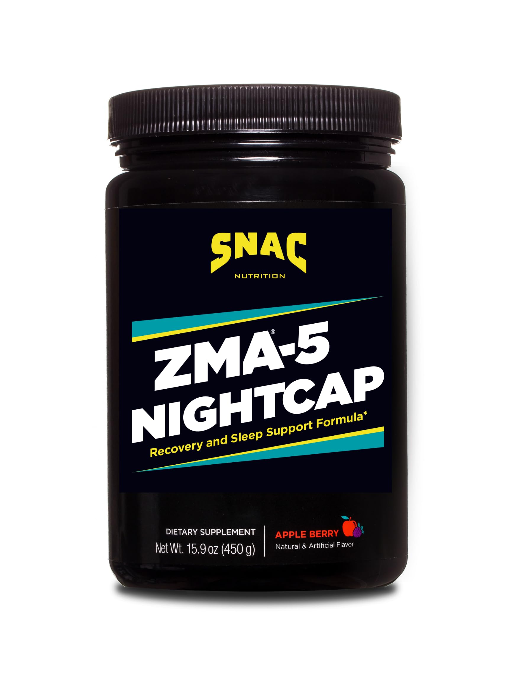 SNAC ZMA-5 Nightcap bottle top view for bedtime sleep support