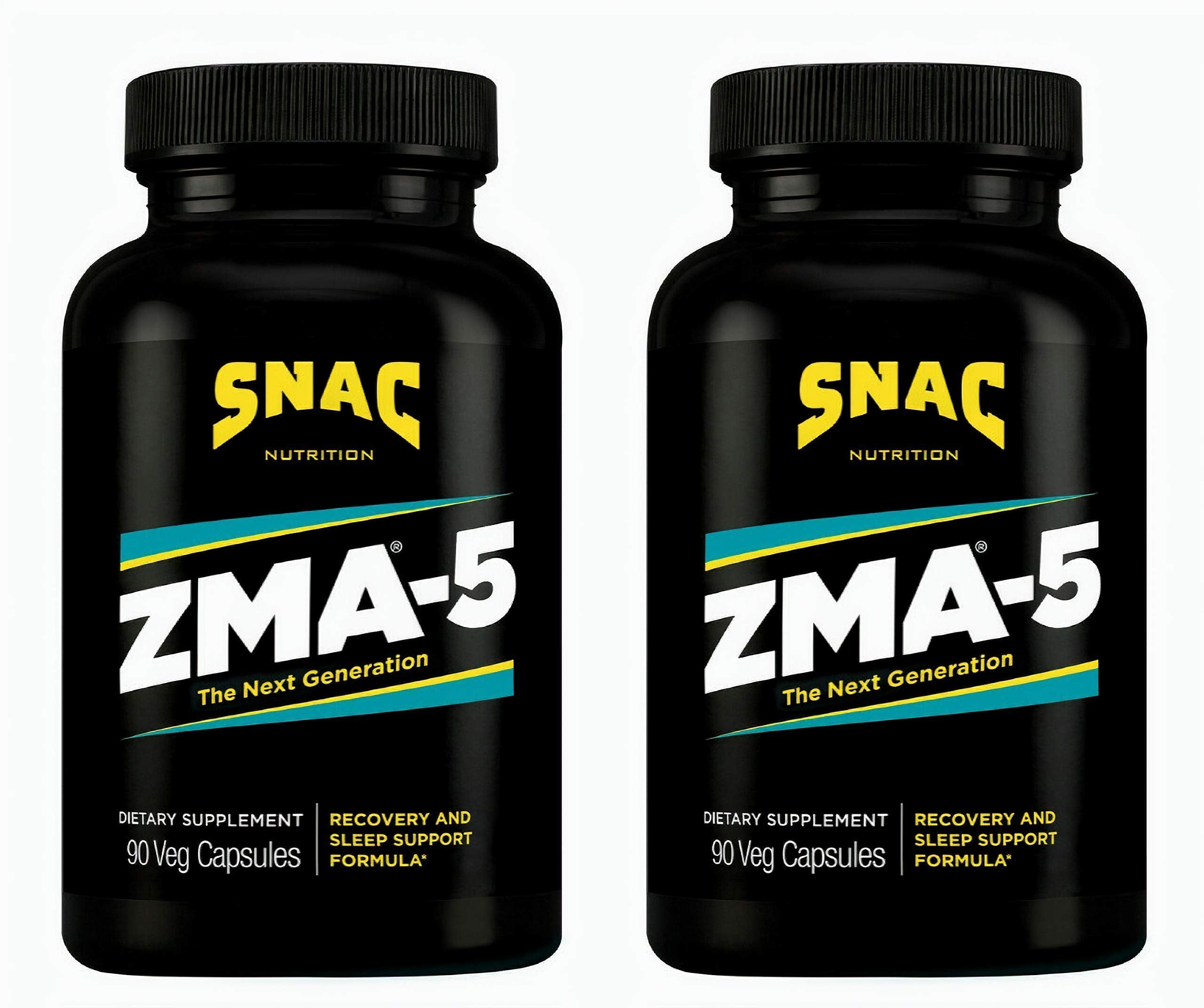 SNAC ZMA-5 capsule close-up showing zinc, magnesium, 5-HTP blend for recovery support
