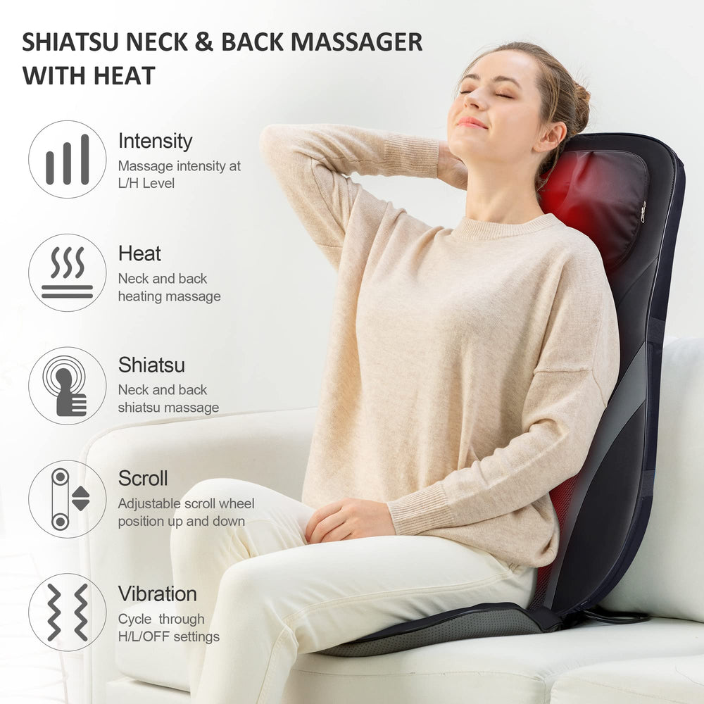 Snailax four neck massage nodes target neck tension with adjustable height