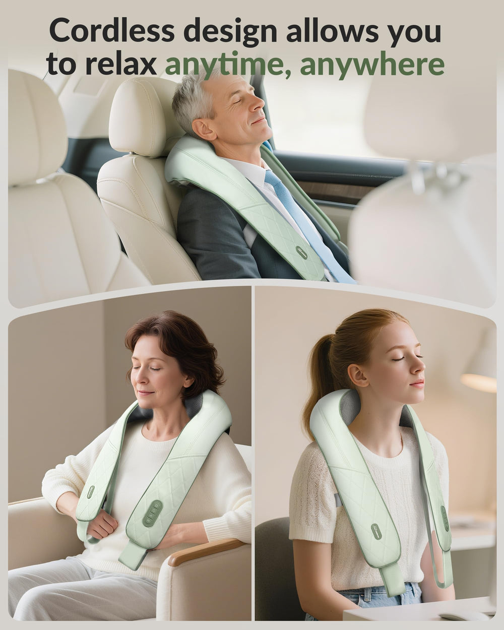 Snailax 4D deep shiatsu massager with 8 nodes for targeted muscle relief