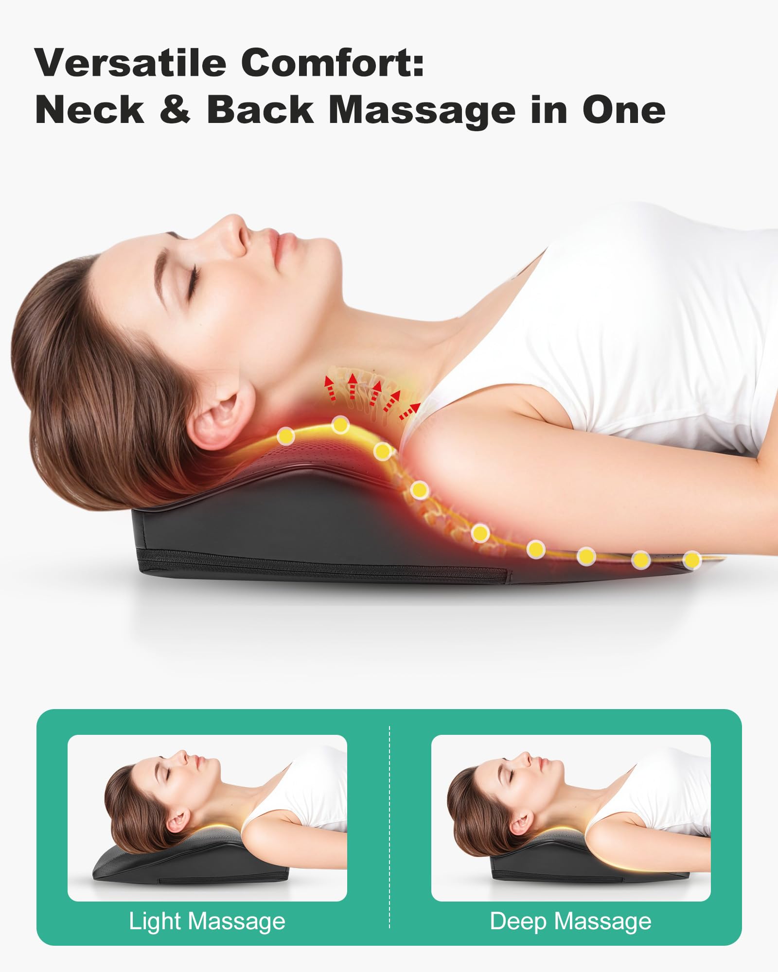 Snailax 4D deep tissue kneading for neck and shoulders.