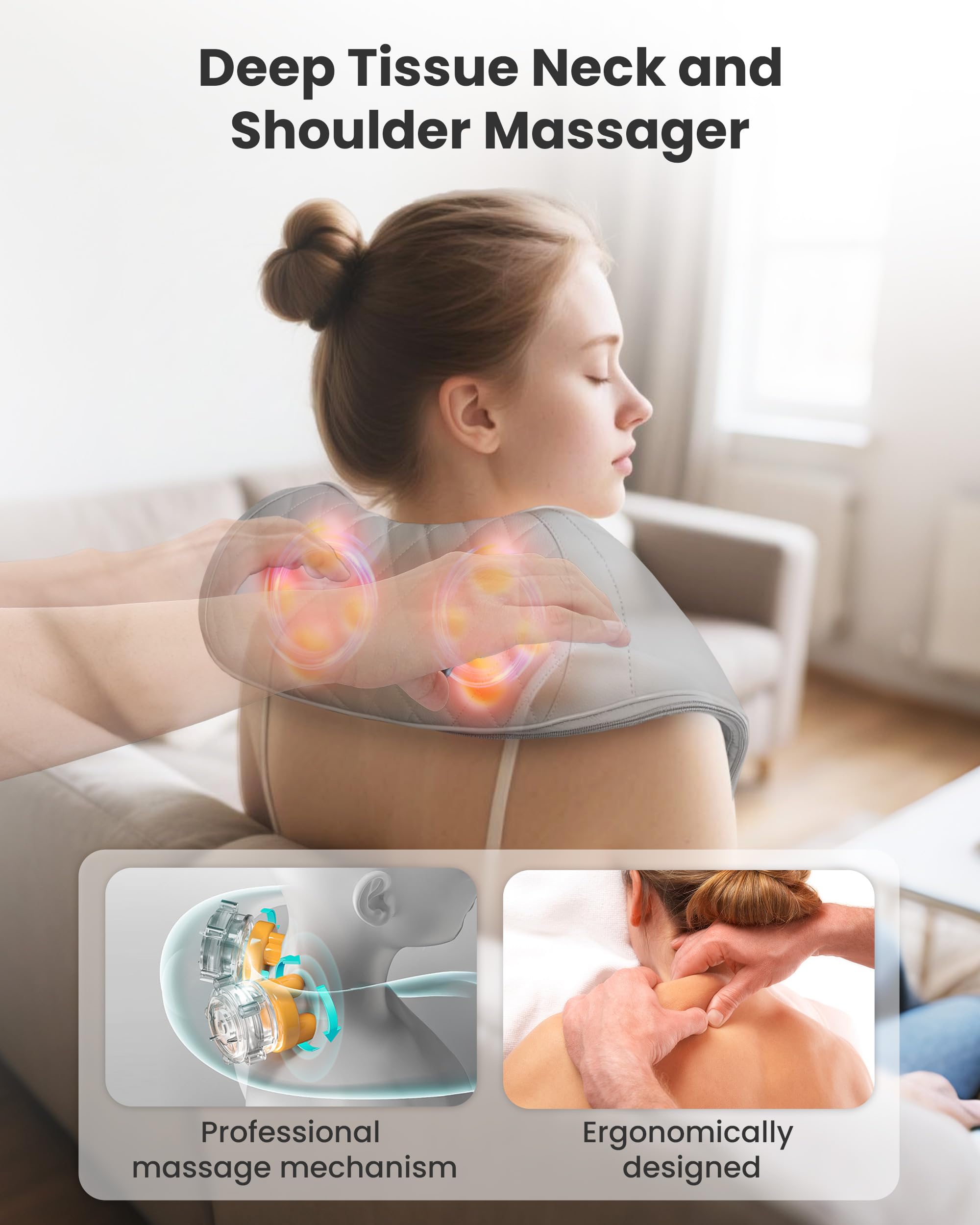 Snailax 4D knead rollers deliver deep tissue massage