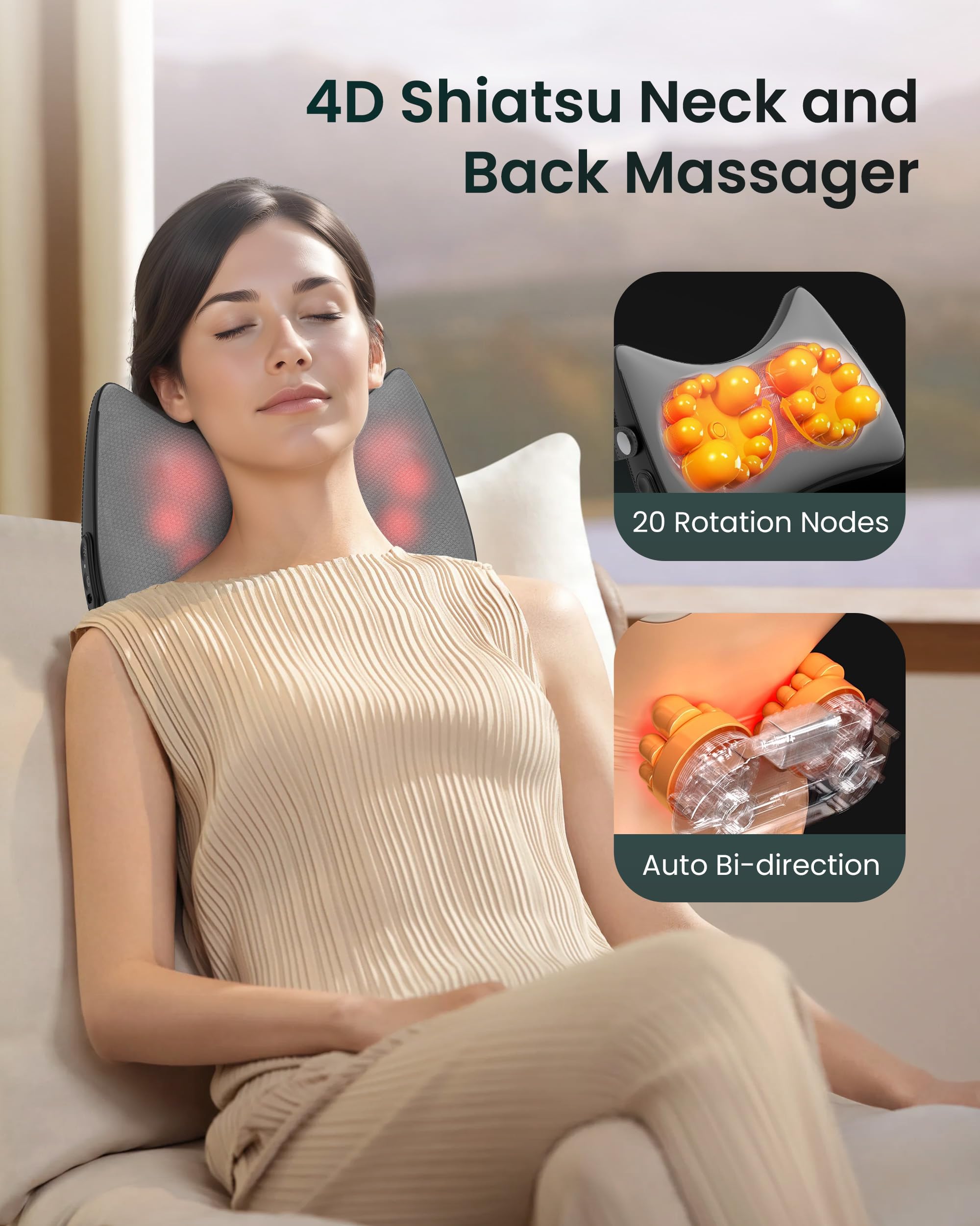 Snailax 4D kneading neck massager delivers customizable tension