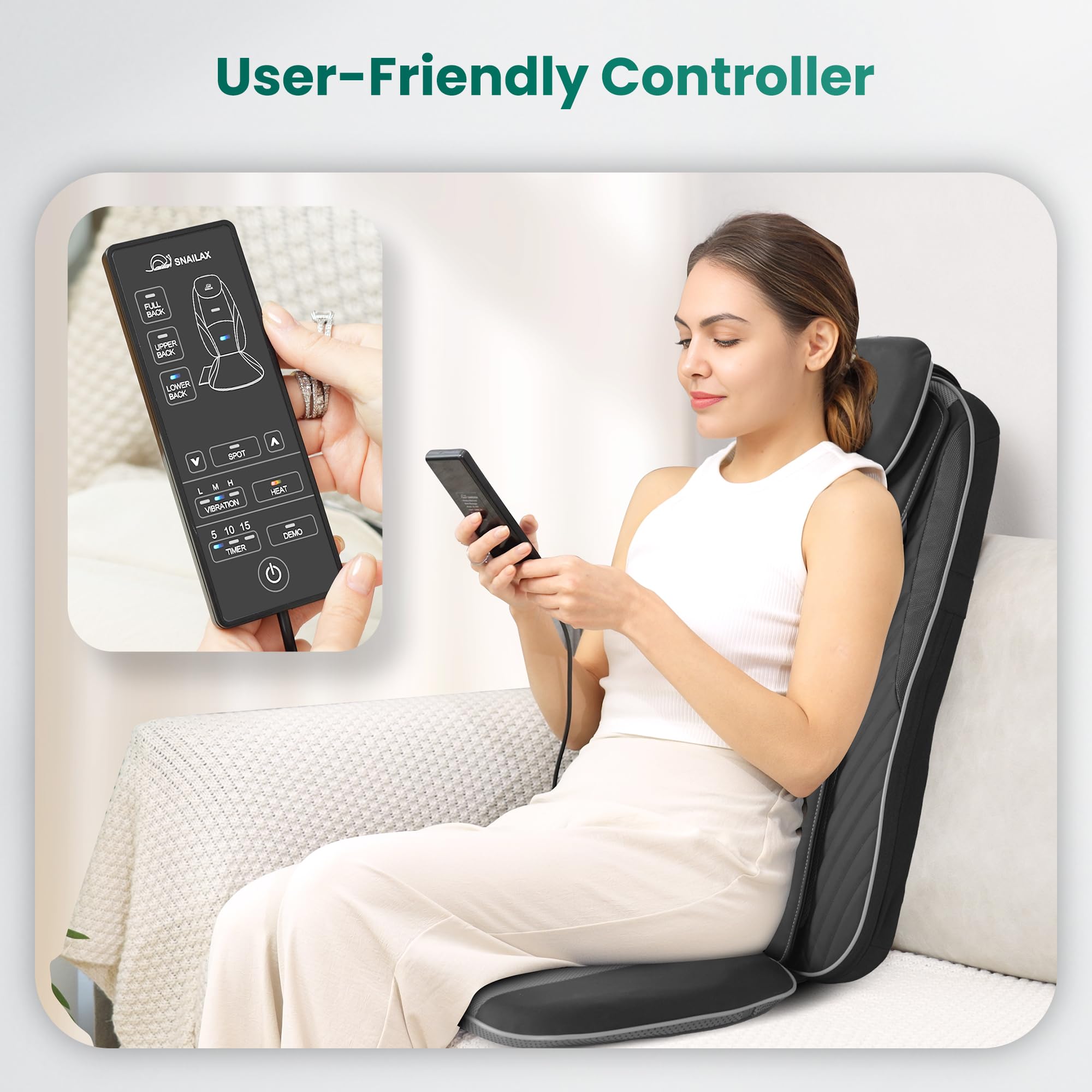 Snailax adjustable intensity control for personalized massage strength
