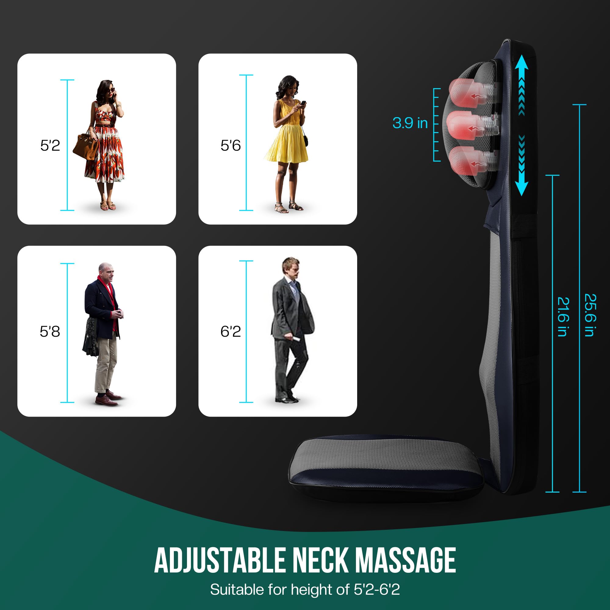 Snailax App control interface enables personalized massage settings.
