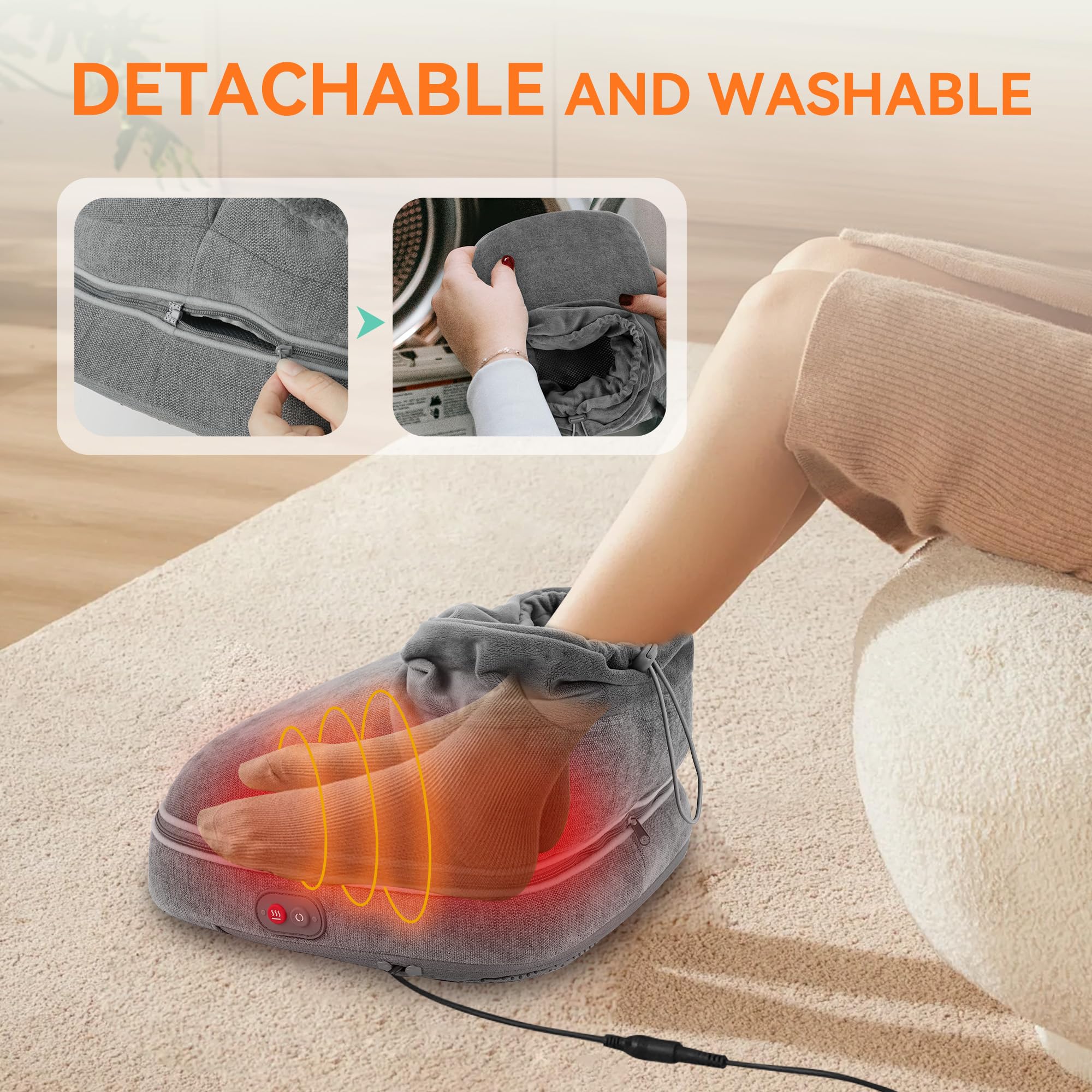 Snailax back massage option with removable cover for full-body use.