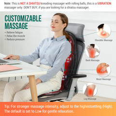 Snailax back massager seat cushion secured on a chair for stable use.