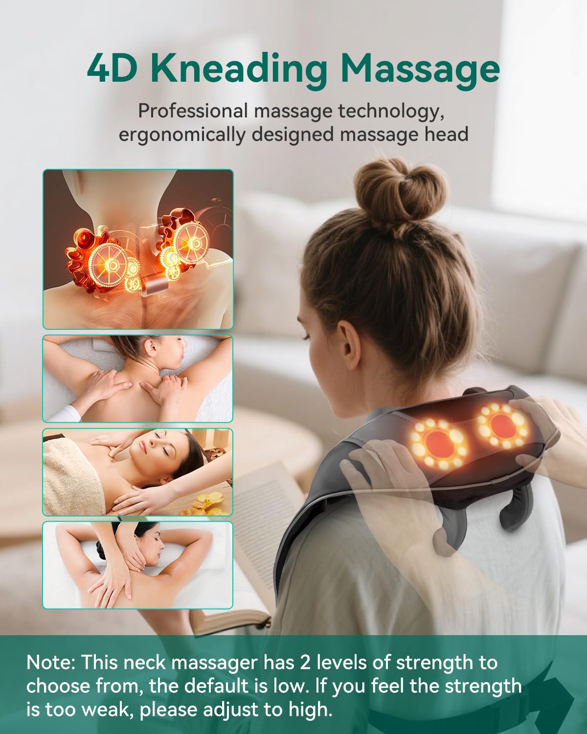 Snailax back shoulder massage device targets tension with deep kneading for upper body comfort.