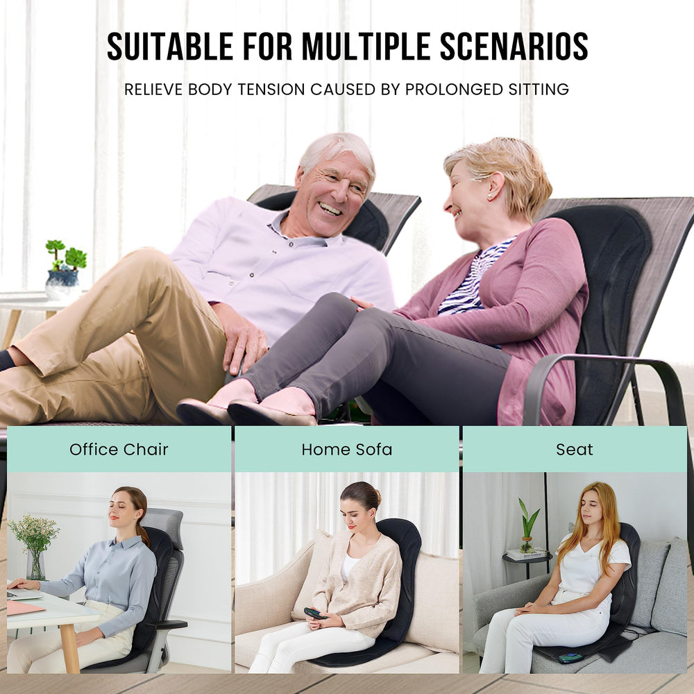 Snailax chair massage cushion used on office chair for quick relief.