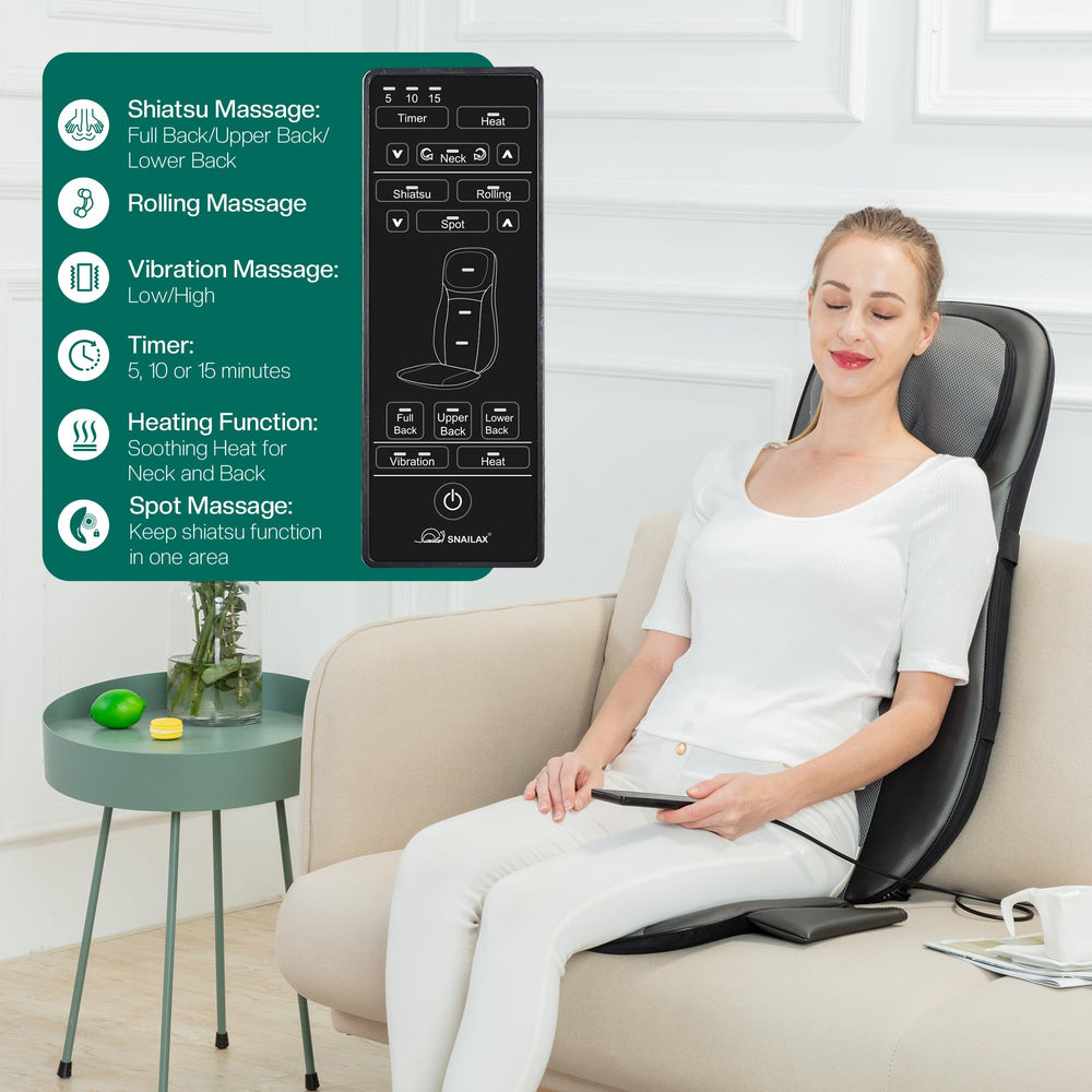 Snailax secure strap system keeps the massager in place on a chair