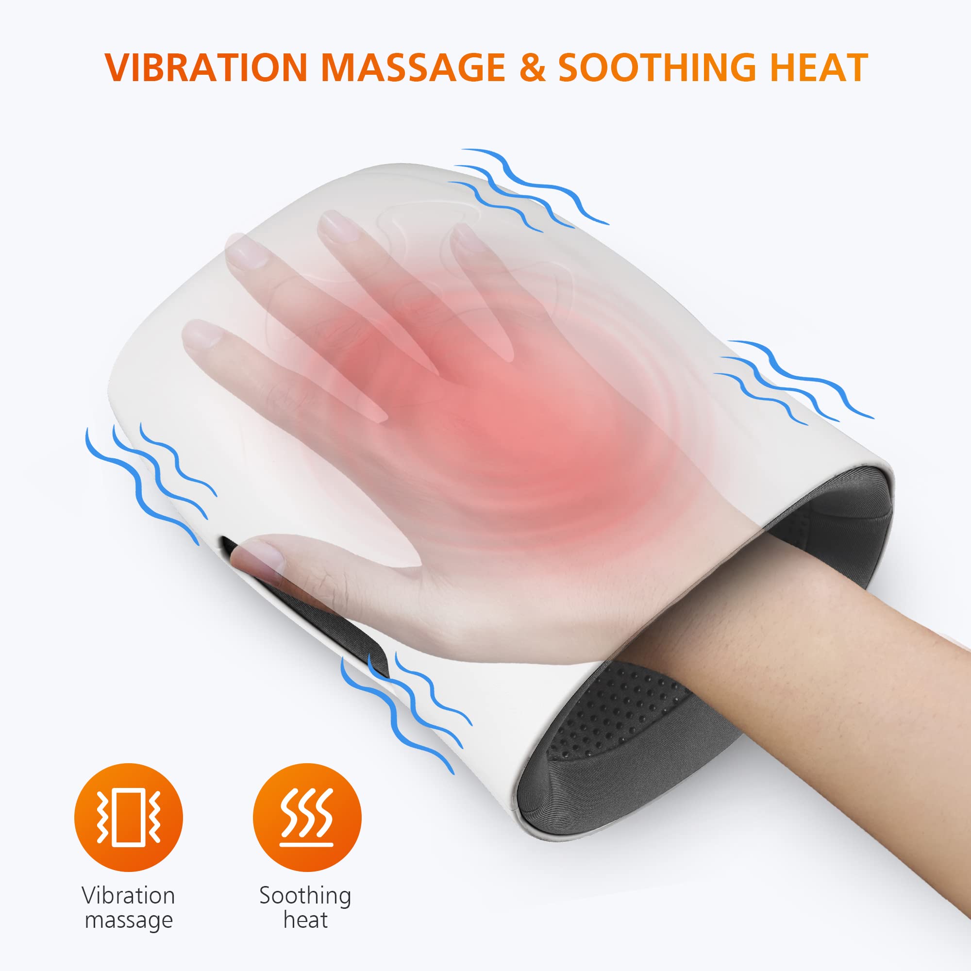 Snailax cordless hand massager placed on a desk for convenient relief