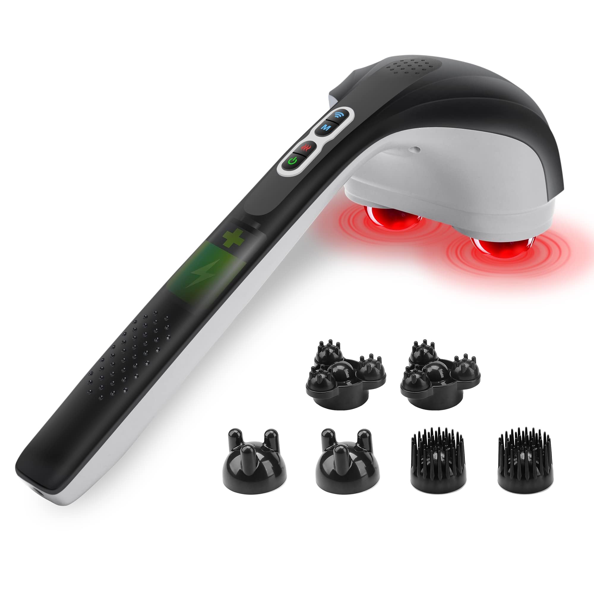 Snailax cordless handheld massager with heat in front view for targeted relief.