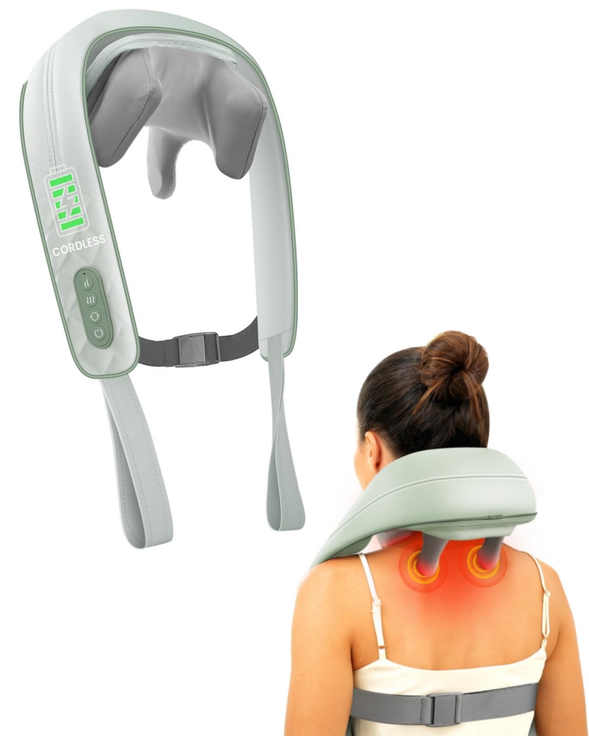 Snailax cordless neck massager with heat for portable relief and comfort.
