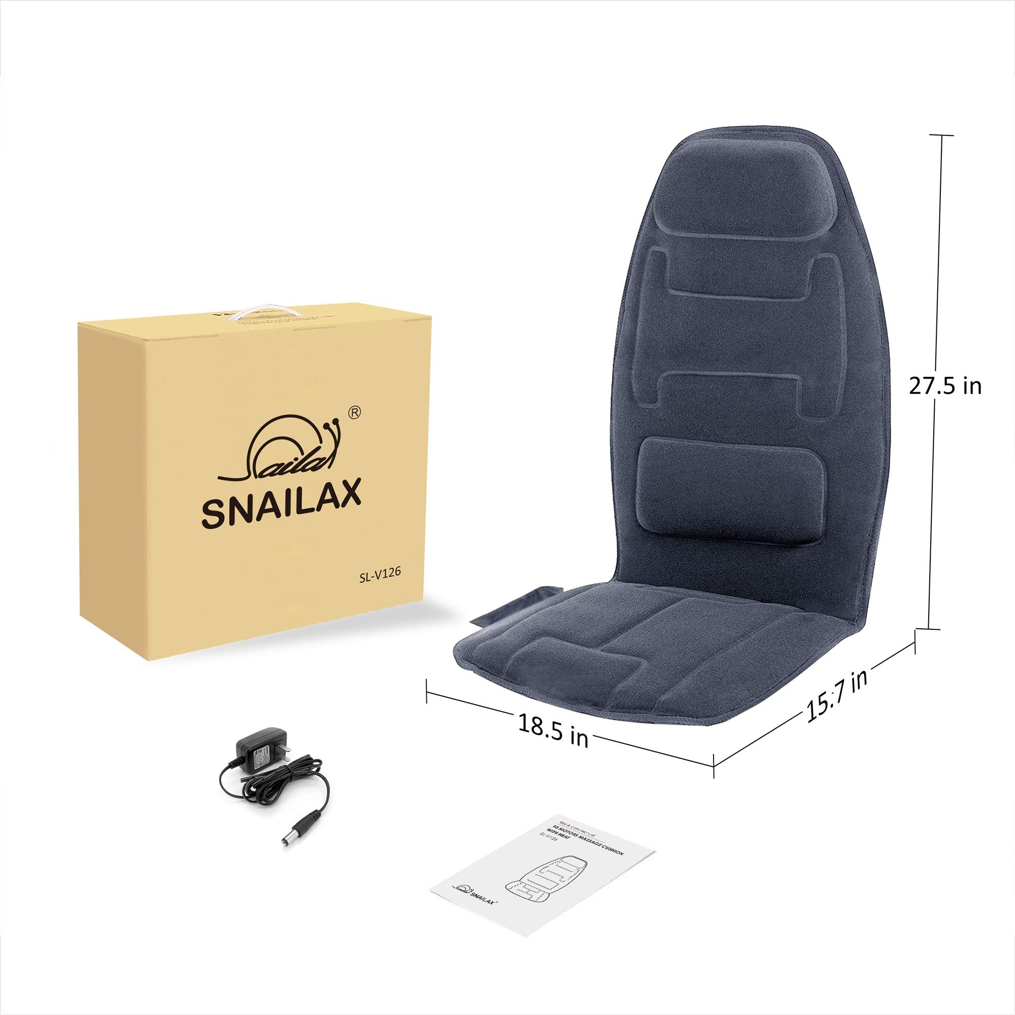 Snailax customizable massage areas for neck, back, and seat comfort options.
