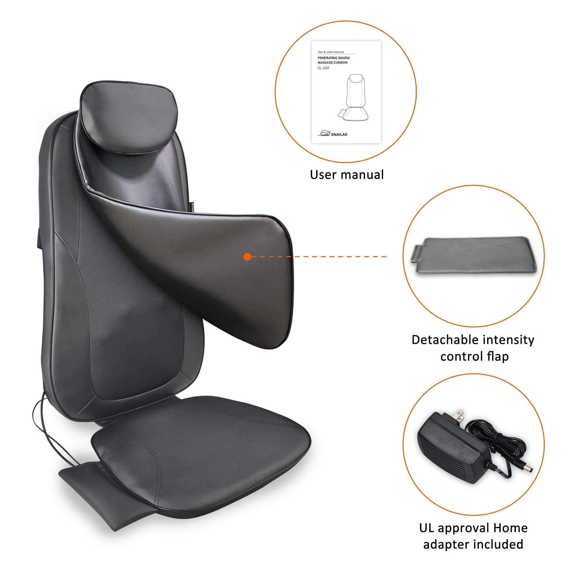 Detachable PU leather flap adds padding when massage feels intense