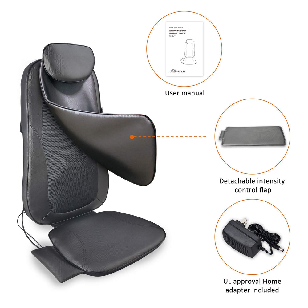 Detachable PU leather flap adds padding when massage feels intense