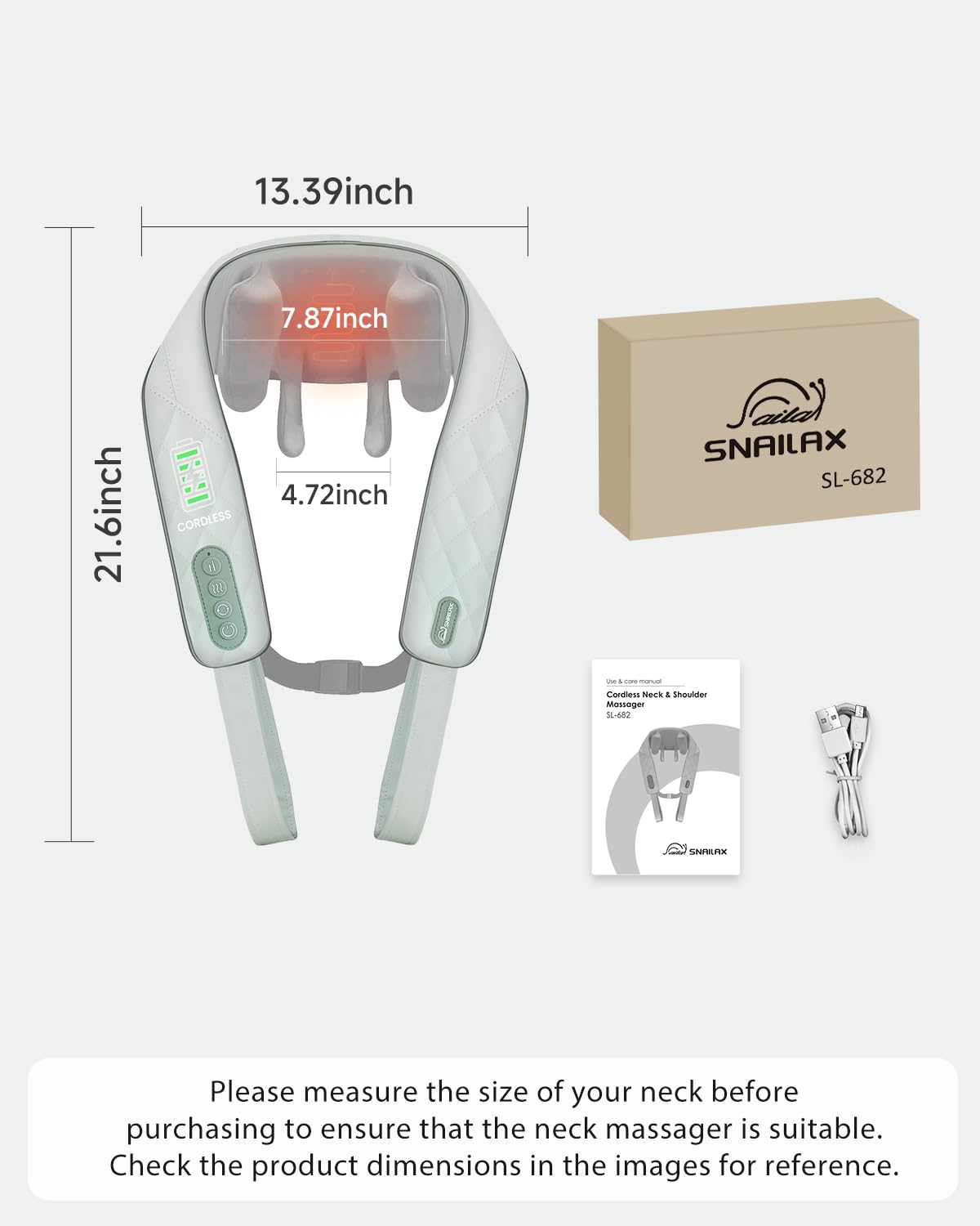 Snailax ergonomic shape follows neck and shoulder contours for comfort
