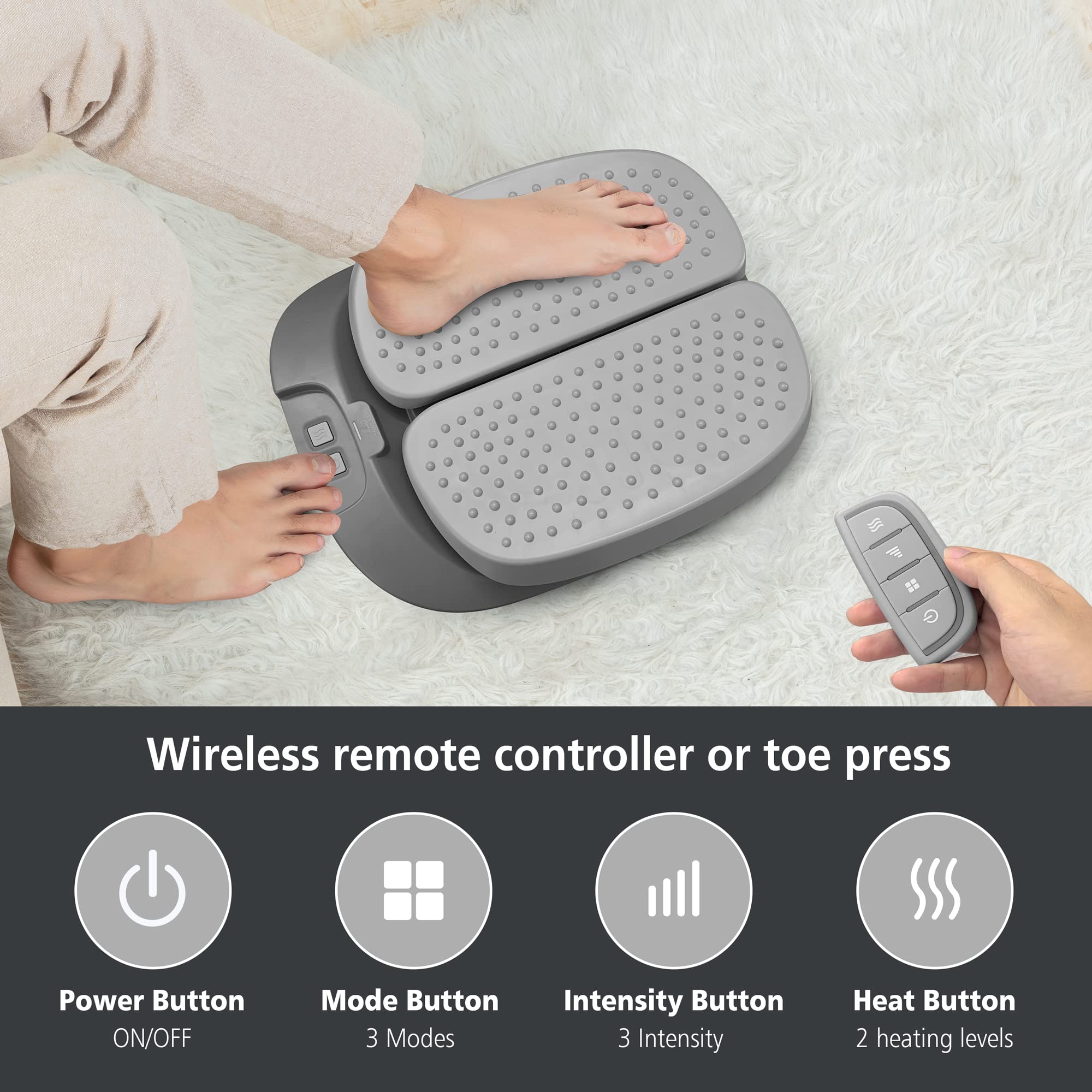 Snailax flat-design massager fitting all foot sizes comfortably