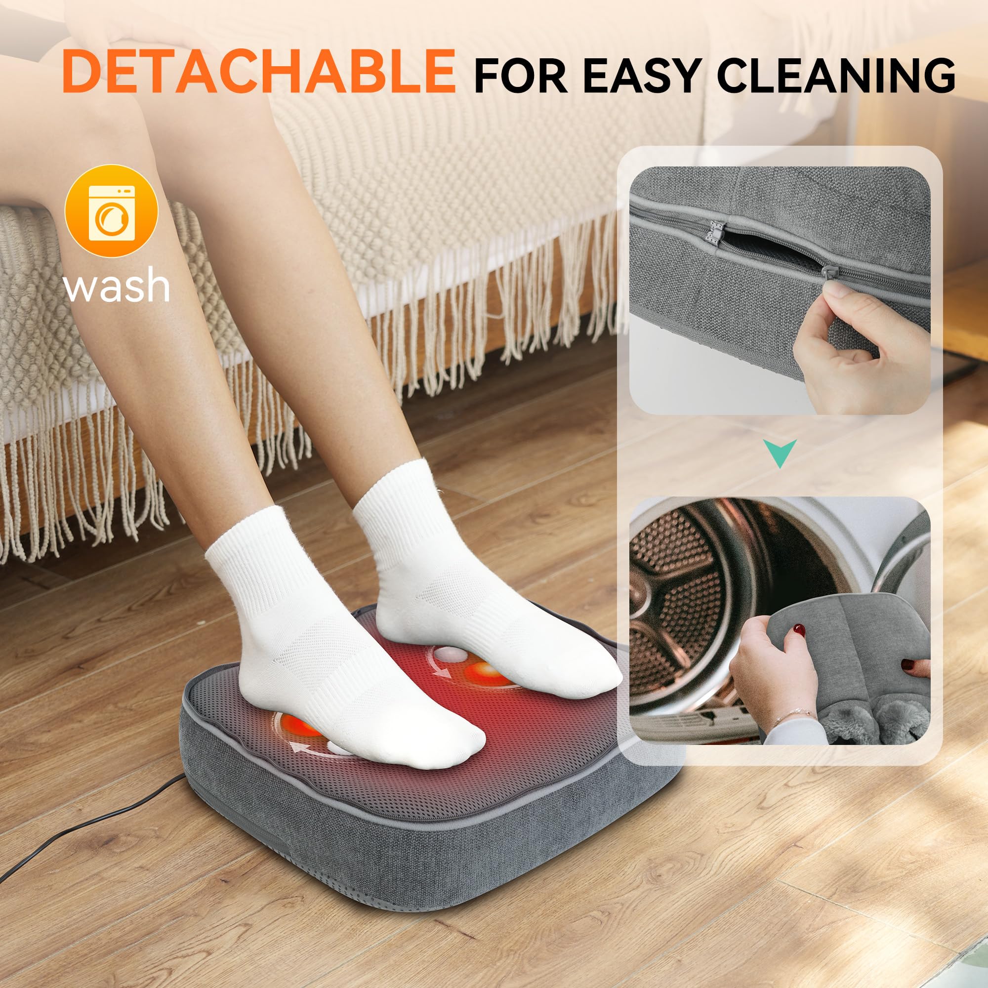 Snailax foot massager offers two heat settings for comfort.