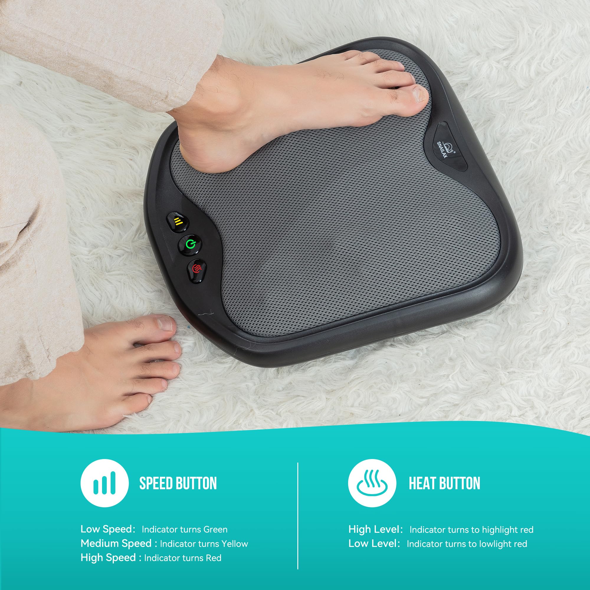 Snailax foot massager back mode offers a soothing massage for the upper back.