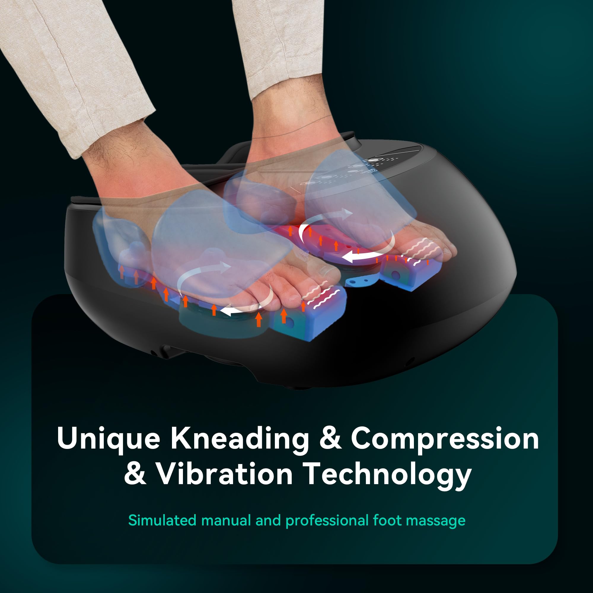 Snailax deep kneading massage targets tired feet for soothing relief.