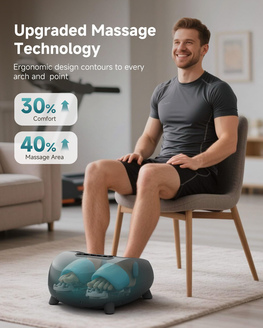 Snailax massager providing full-foot coverage for comprehensive relaxation.
