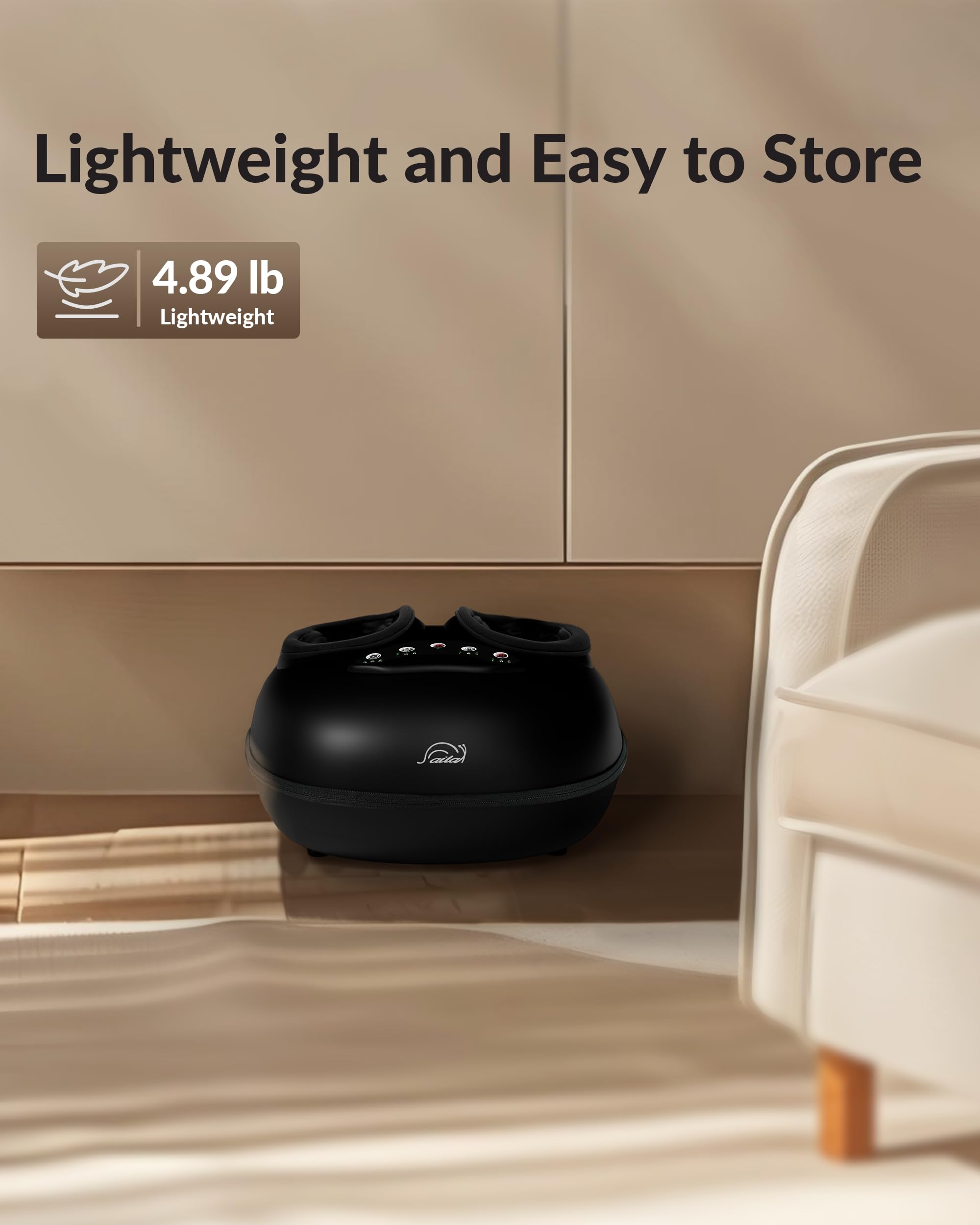 Snailax massager heat reaches 131°F to warm and prep feet