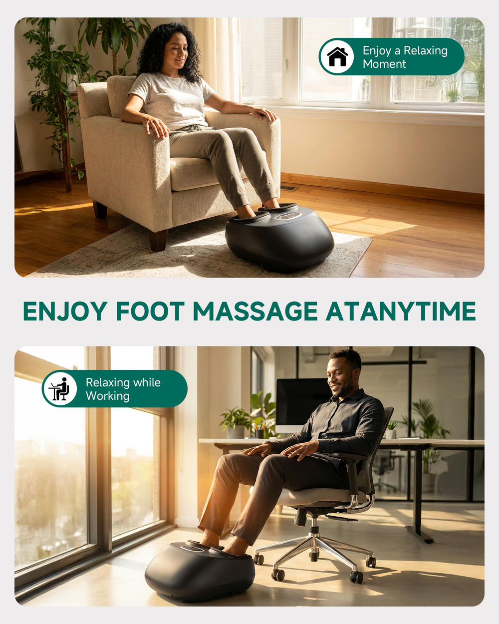 Compression level selector on Snailax foot massager for customizable relief