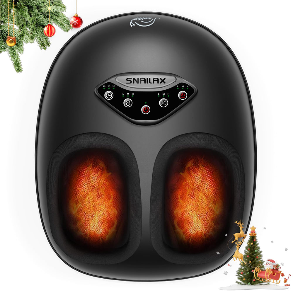 Snailax foot massager shows full-coverage massage for tired feet with heat