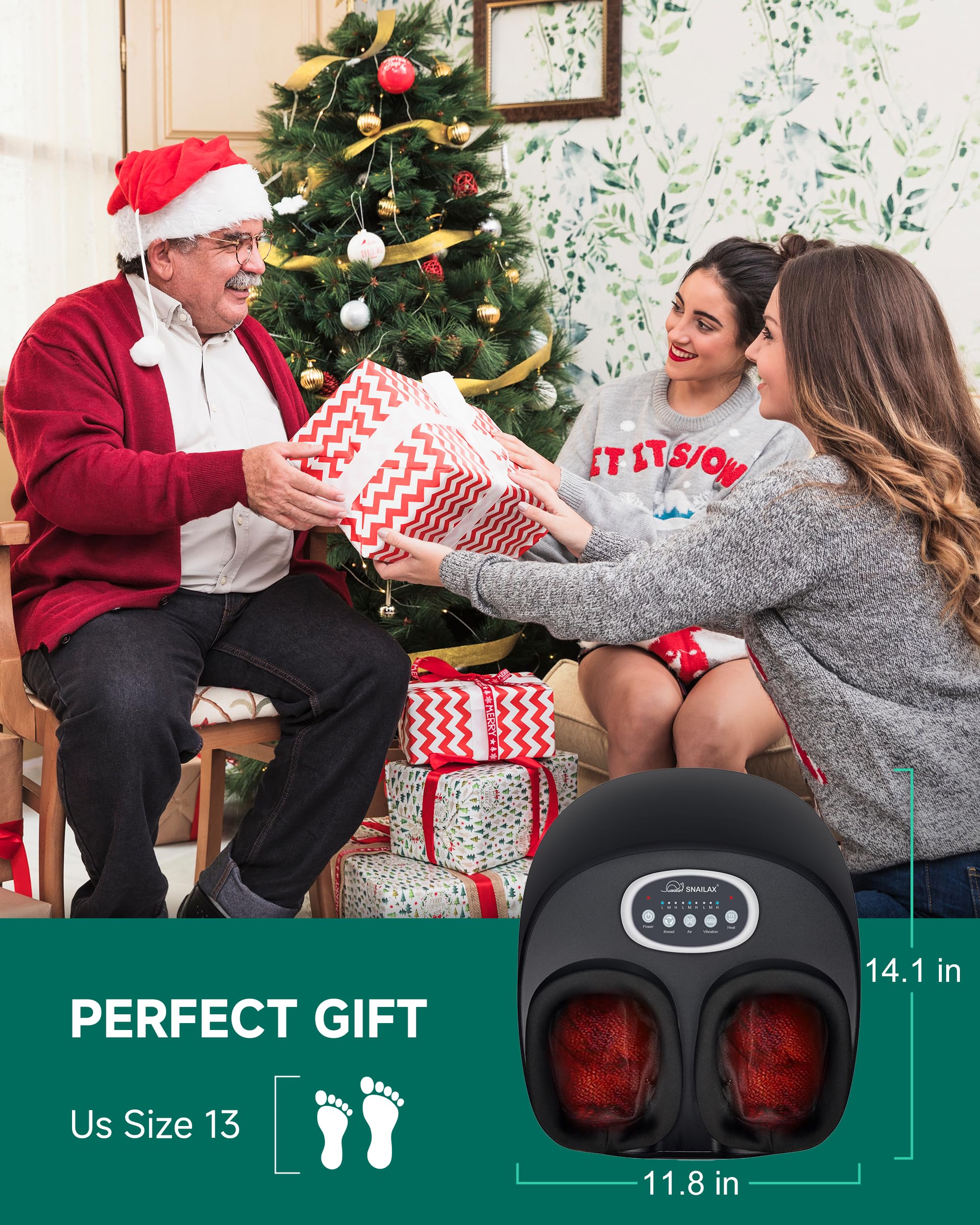 Gift-ready Snailax foot massager packaging for holidays