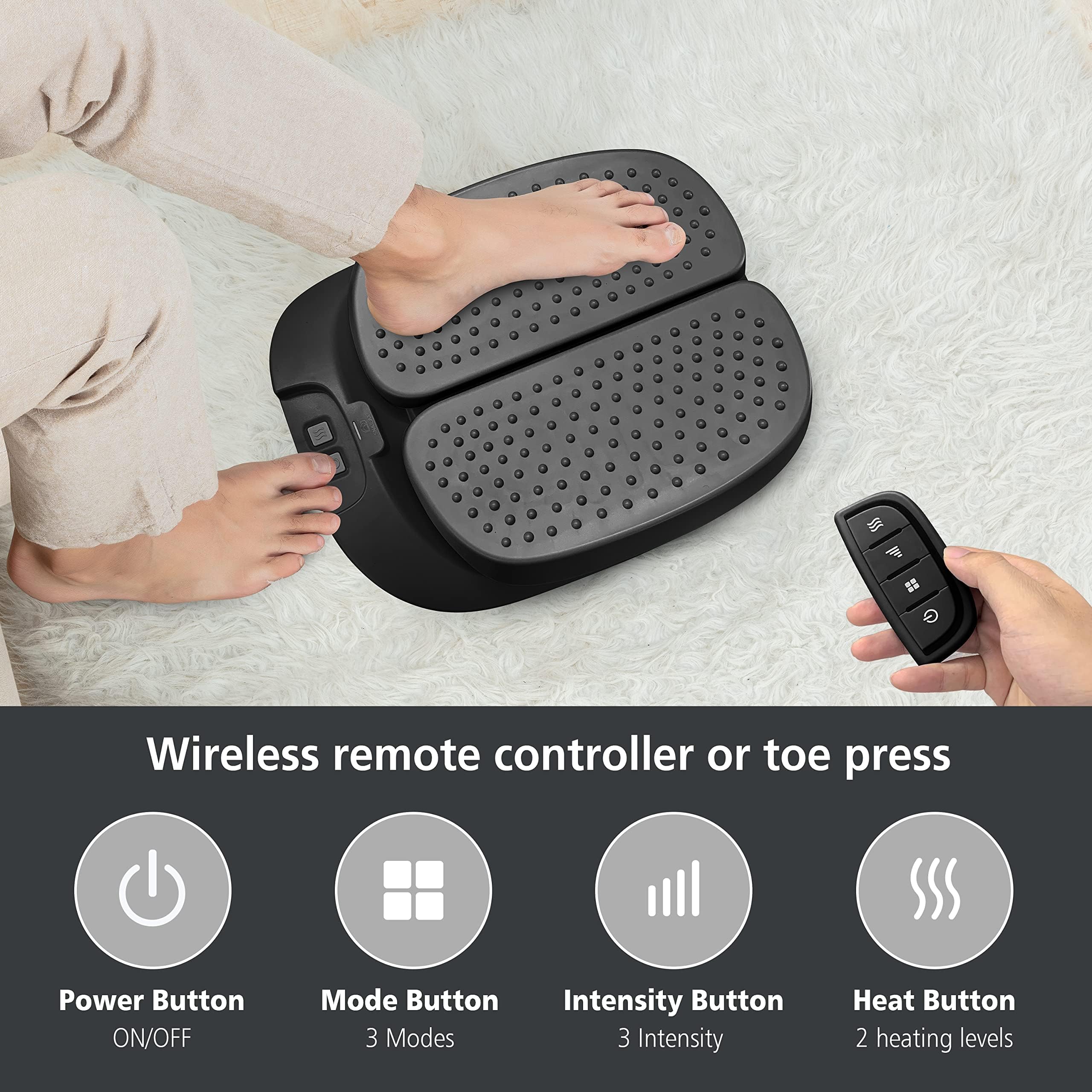 Snailax foot massager for feet, calves, legs and more, versatile design.