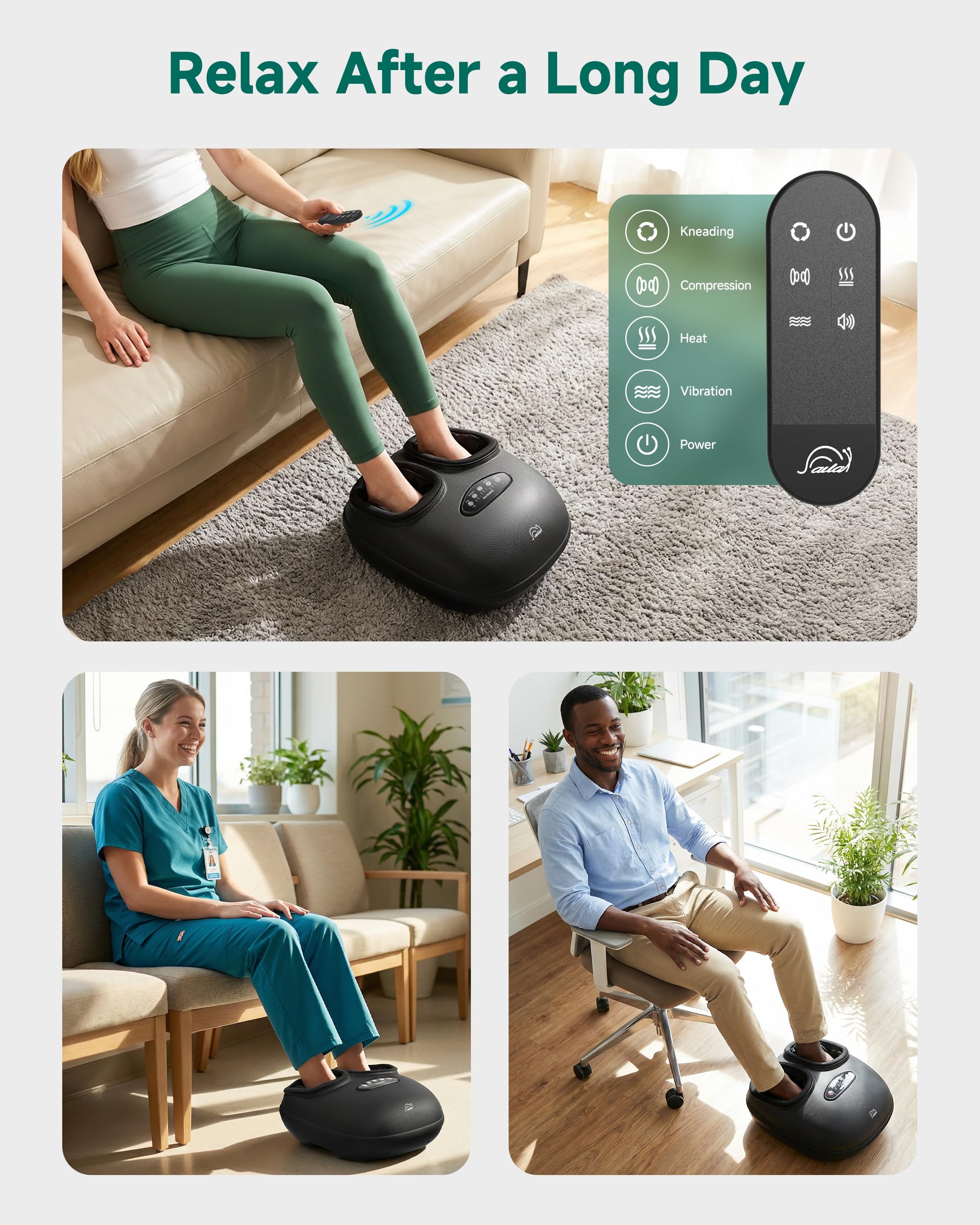 Warmth from Snailax foot massager enhances comfort of feet