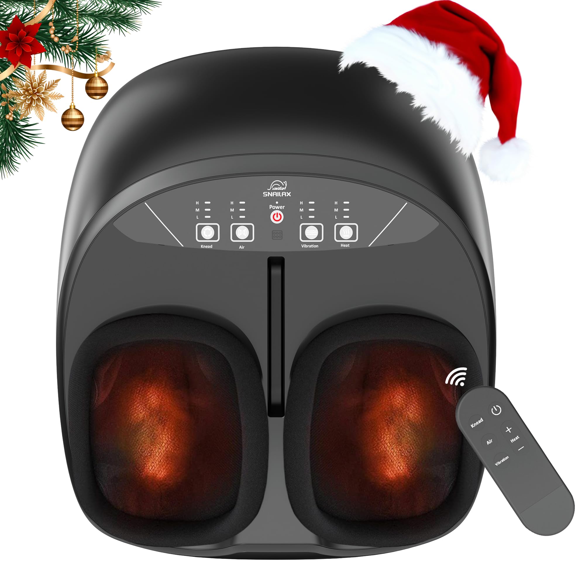 Snailax foot massager with remote control for easy operation and customization.
