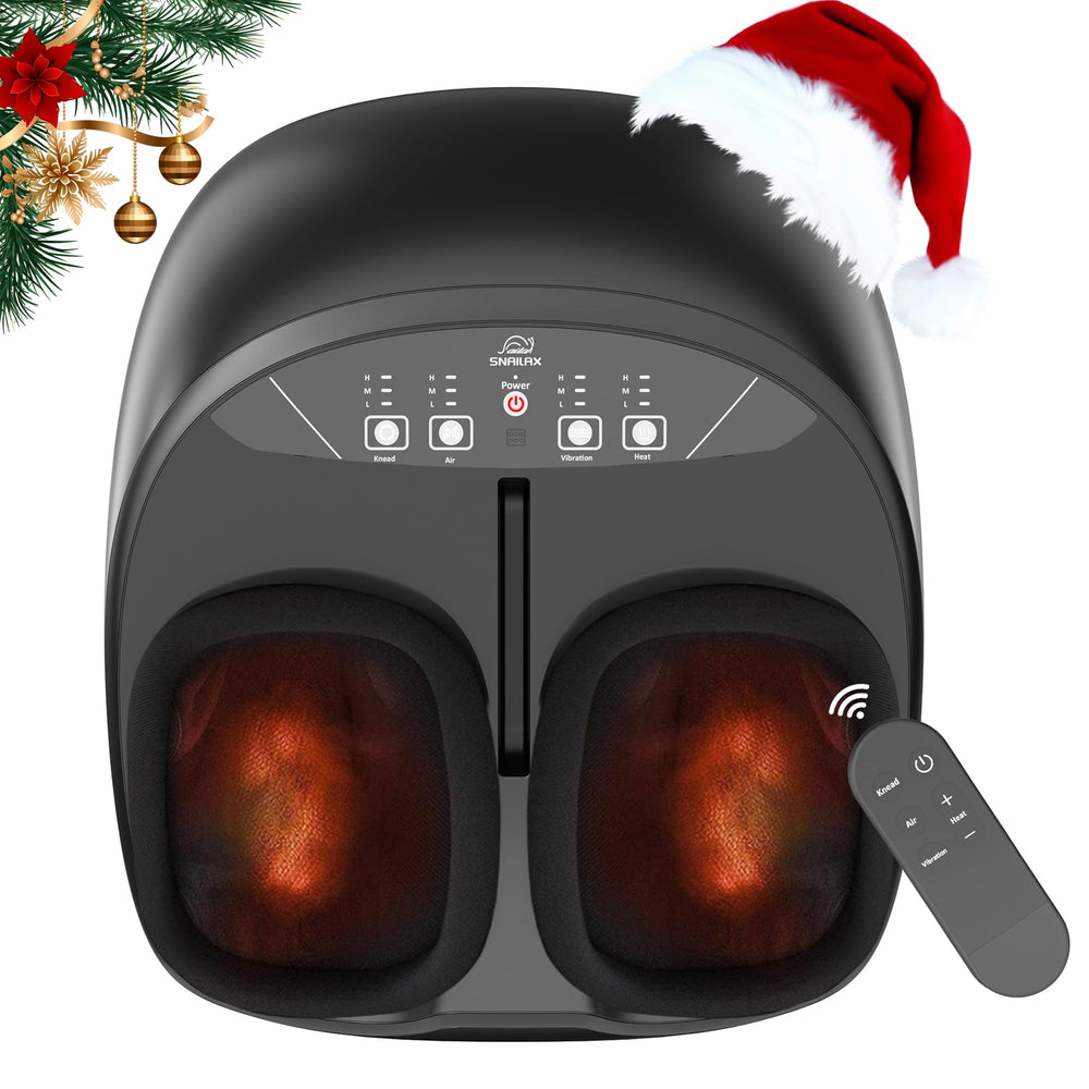 Snailax foot massager with remote control for easy operation and customization.