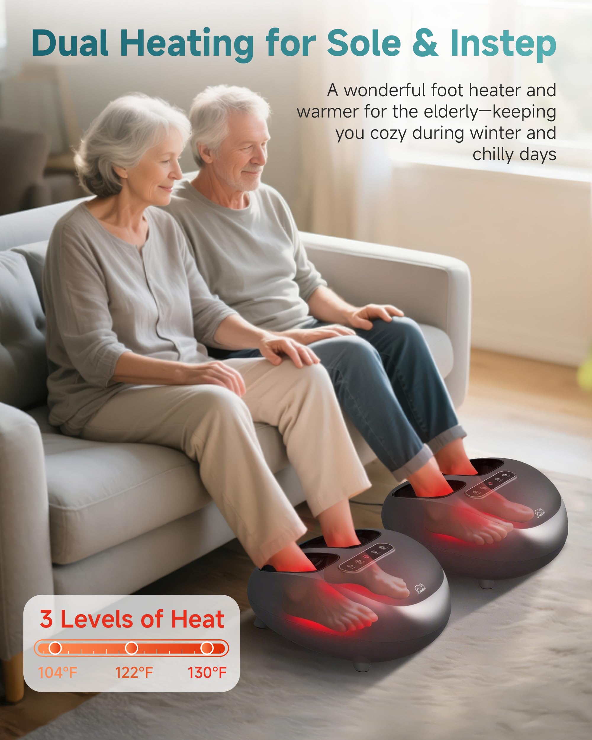 Snailax foot massager with remote control for hands-free operation.