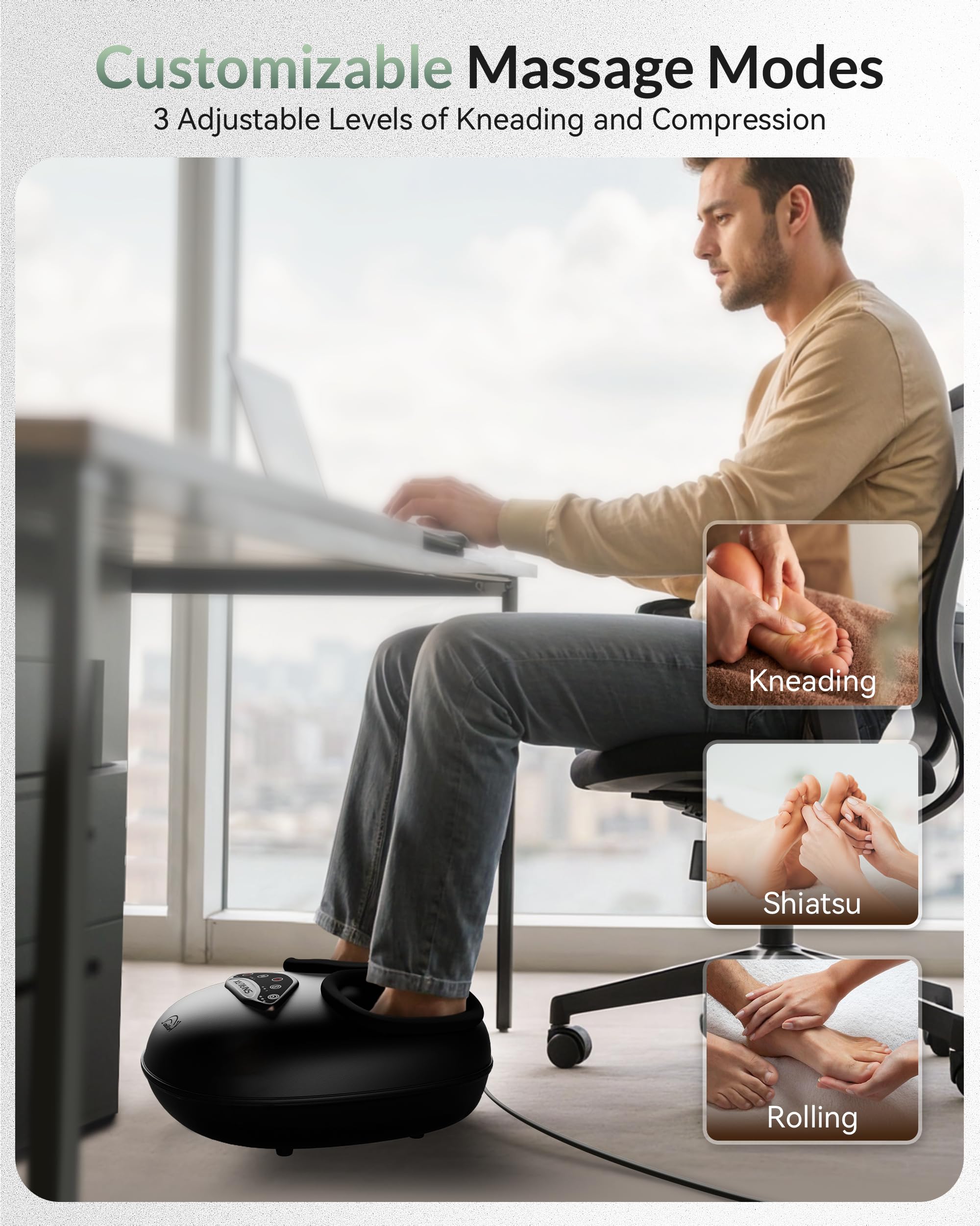 Snailax massage timer options enable 15, 20, or 30-minute sessions.
