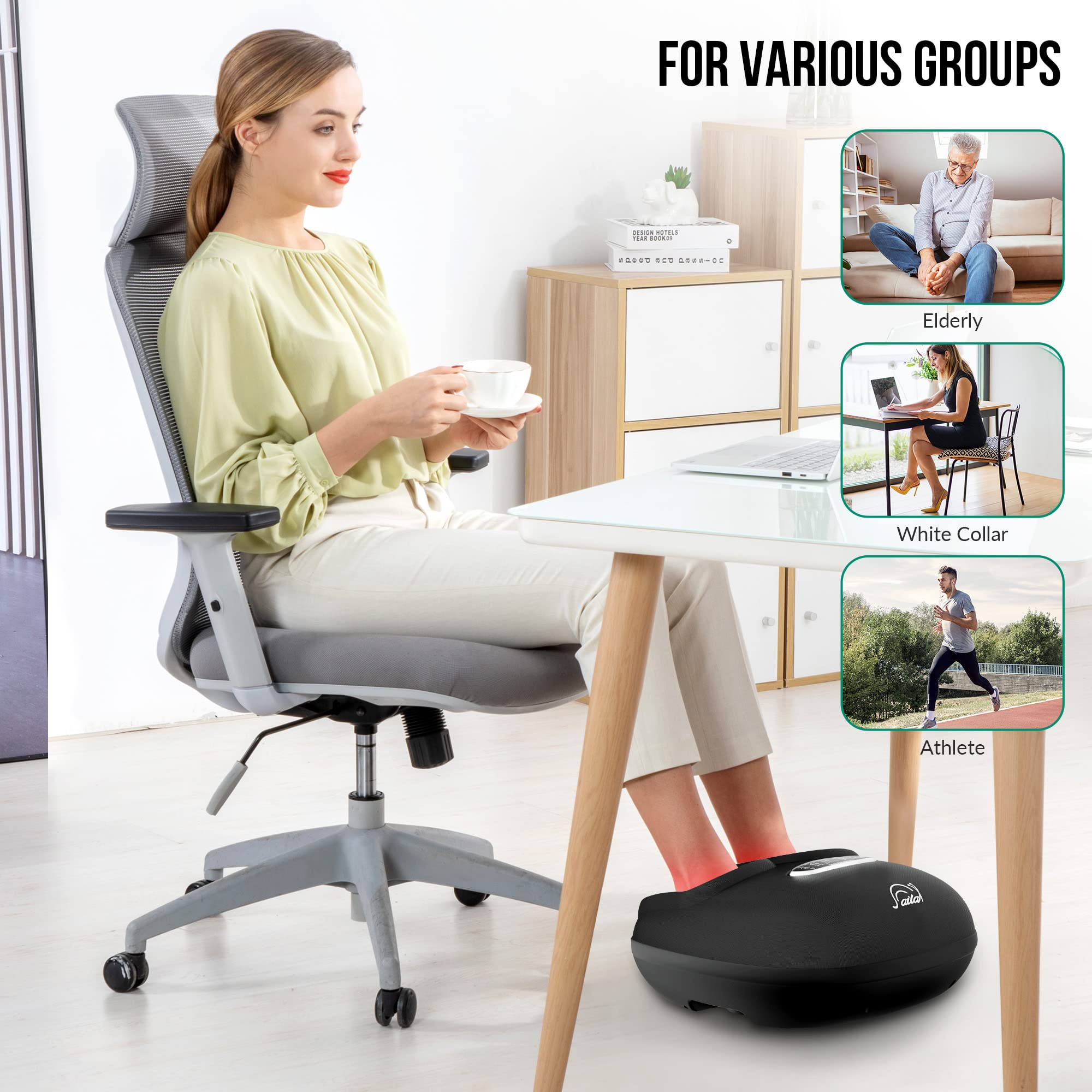 Snailax Foot Massager for Under Desk Use fits in small spaces